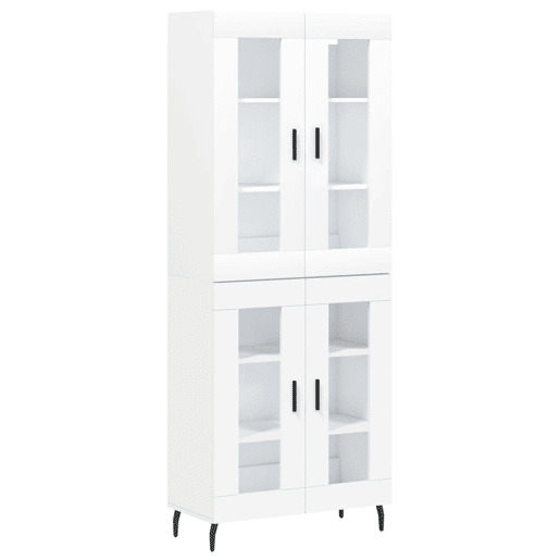 Armário alto - Bufete - Móvel de apoio 69,5x34x180 cm derivados de madeira branco pt684