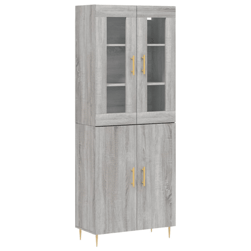 Armário alto - Bufete - Móvel de apoio 69,5x34x180 cm derivados de madeira sonoma cinza pt1104