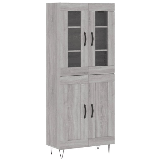 Armário alto - Bufete - Móvel de apoio 69,5x34x180 cm derivados de madeira sonoma cinza pt1110