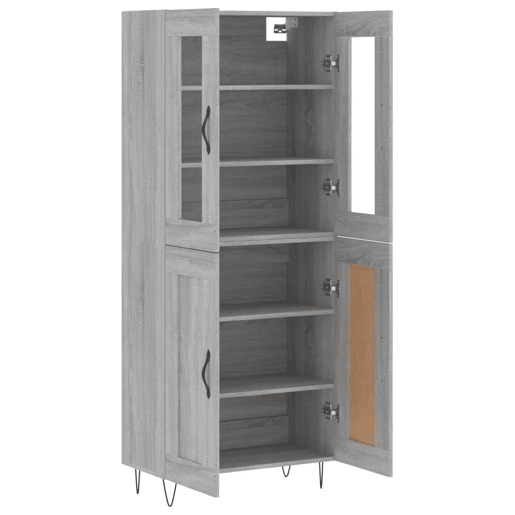 Armário alto - Bufete - Móvel de apoio 69,5x34x180 cm derivados de madeira sonoma cinza pt1110