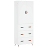 Armário alto - Bufete - Móvel de apoio 69,5x34x180 cm derivados de madeira branco pt653