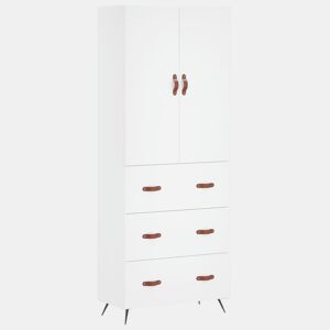 Armário alto - Bufete - Móvel de apoio 69,5x34x180 cm derivados de madeira branco pt653