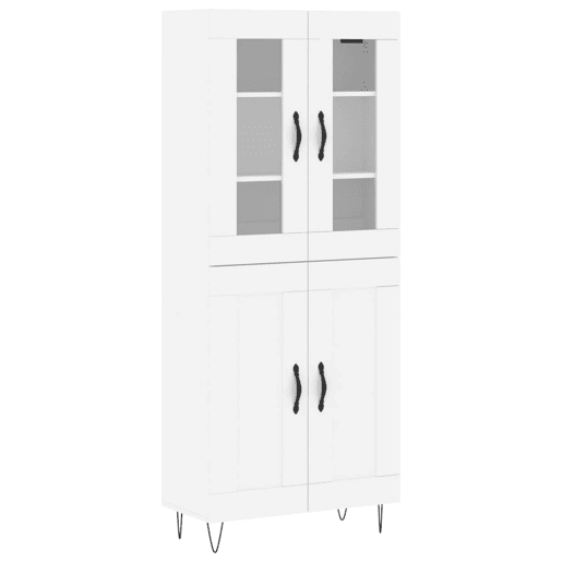 Armário alto - Bufete - Móvel de apoio 69,5x34x180 cm derivados de madeira branco pt688