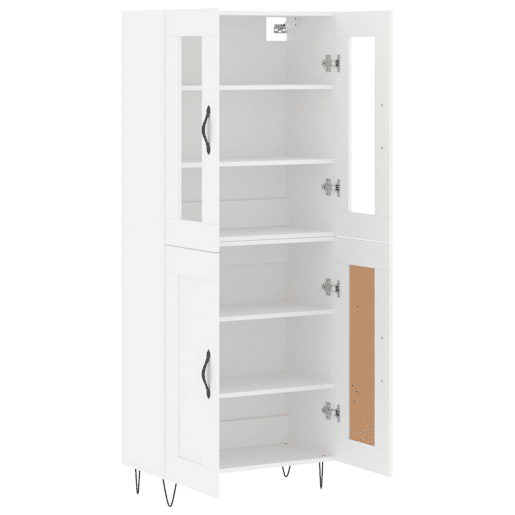 Armário alto - Bufete - Móvel de apoio 69,5x34x180 cm derivados de madeira branco pt688