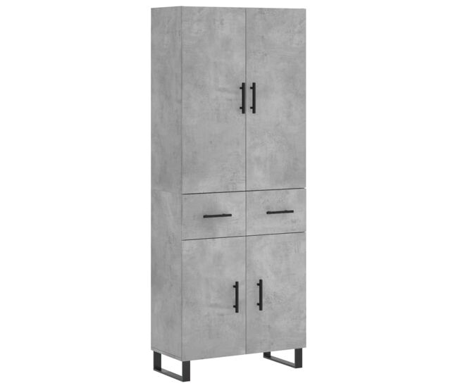 Aparador alto - mueble de almacenamiento madera contrachapada gris hormigón 69,5x34x180 cm es927