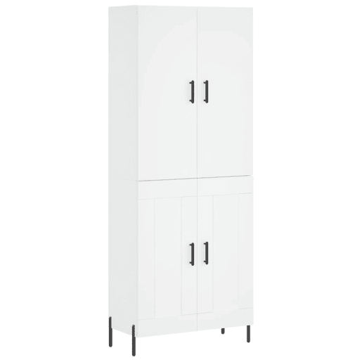 Armário alto - Bufete - Móvel de apoio 69,5x34x180 cm derivados de madeira branco pt652