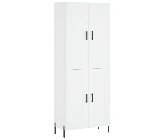 Aparador alto - mueble de almacenamiento madera contrachapada blanco 69,5x34x180 cm es652
