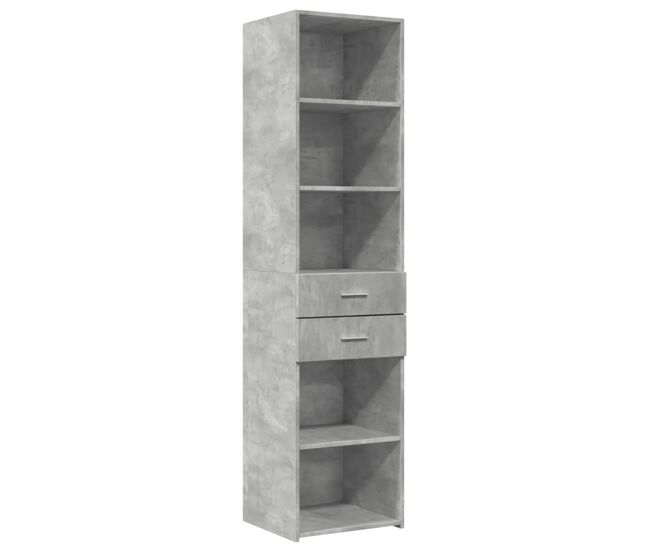 Aparador - mueble de almacenamiento de madera de ingeniería gris hormigón 45x42,5x185 cm es3302