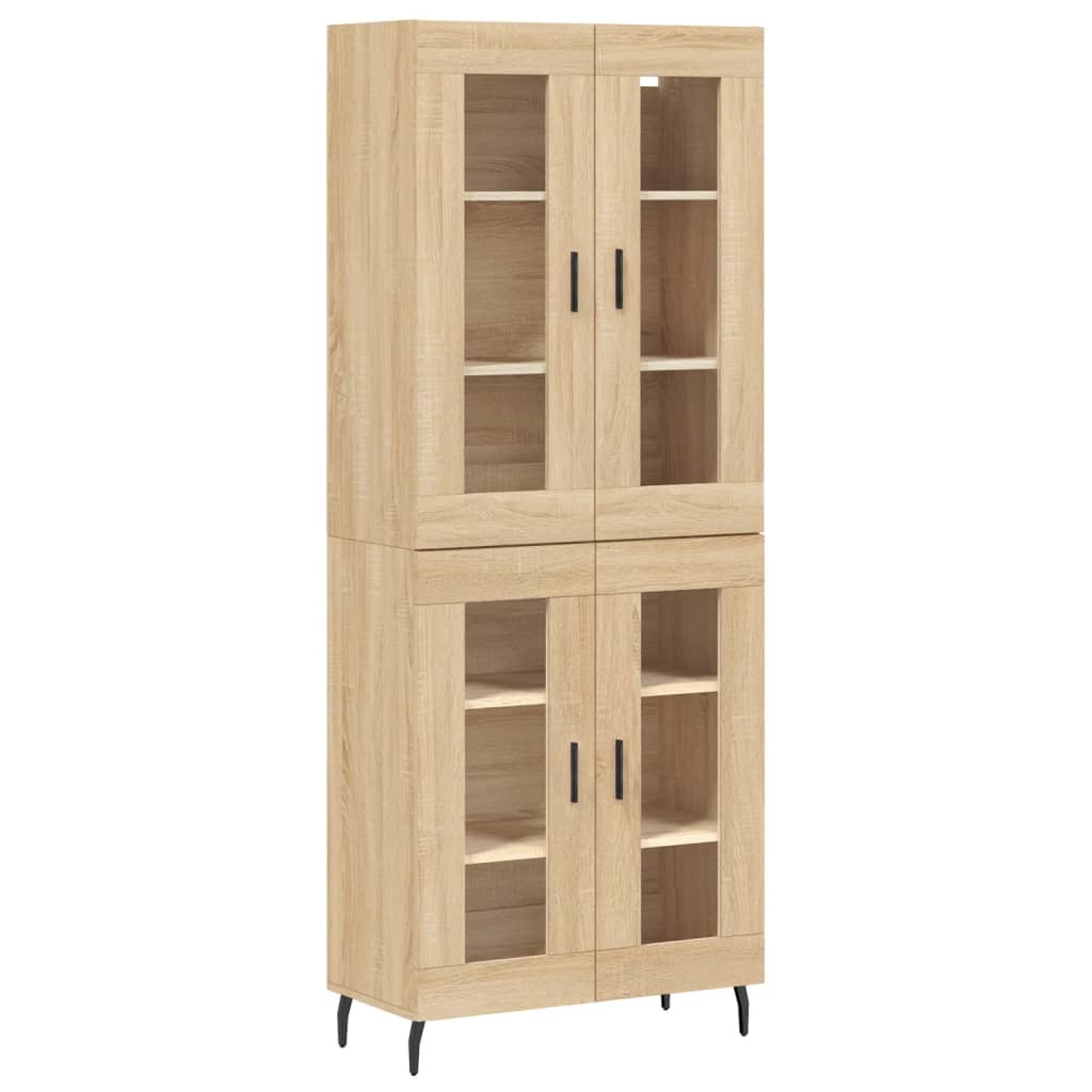 Aparador alto - Mueble de almacenamiento 2 pcs 69 Madera Clara