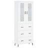 Armário alto - Bufete - Móvel de apoio 69,5x34x180 cm derivados de madeira branco pt691
