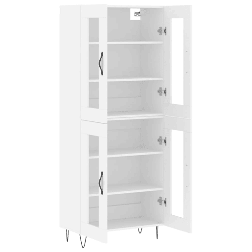 Armário alto - Bufete - Móvel de apoio 69,5x34x180 cm derivados de madeira branco pt685