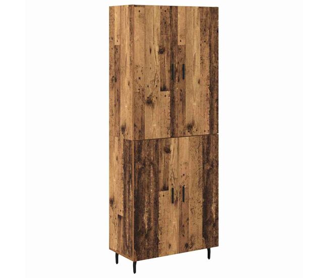 Aparador alto - mueble de almacenamiento 2 pcs madera envejecida madera de ingeniería es154