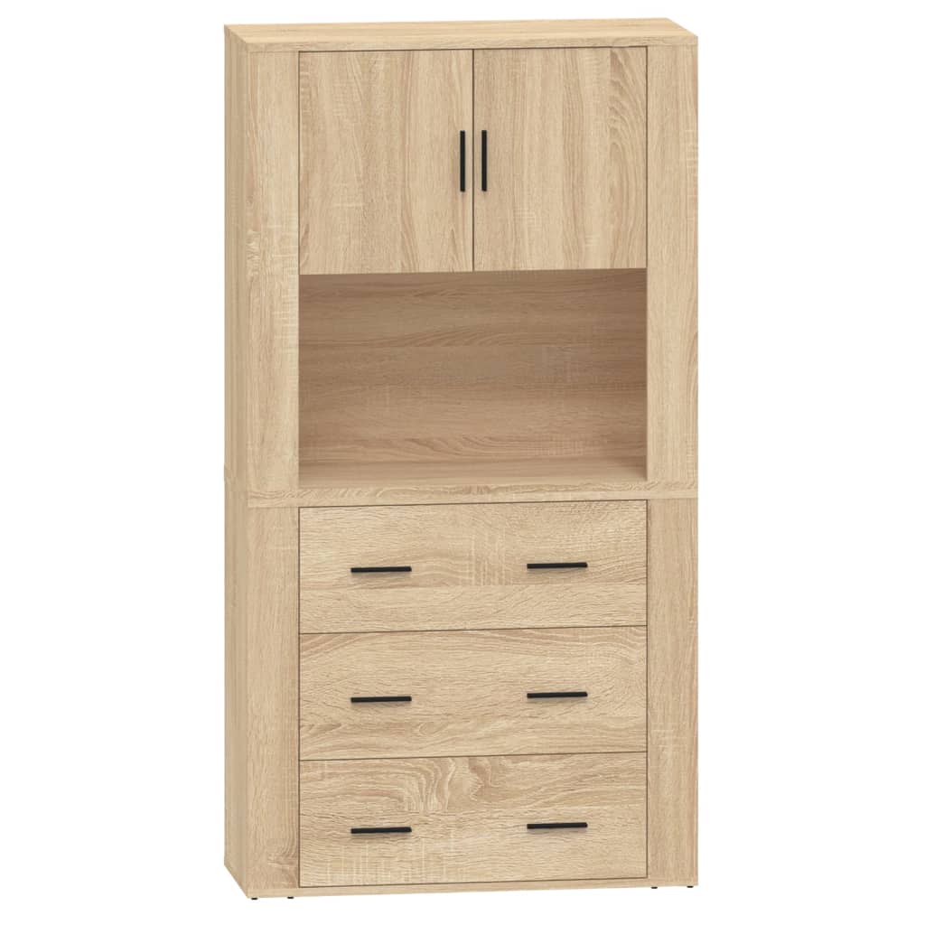 Aparador alto - Mueble de almacenamiento 80 Madera Clara