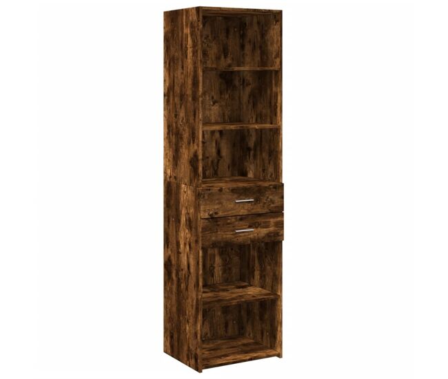 Aparador - mueble de almacenamiento de madera de ingeniería roble ahumado 50x42,5x185 cm es3594