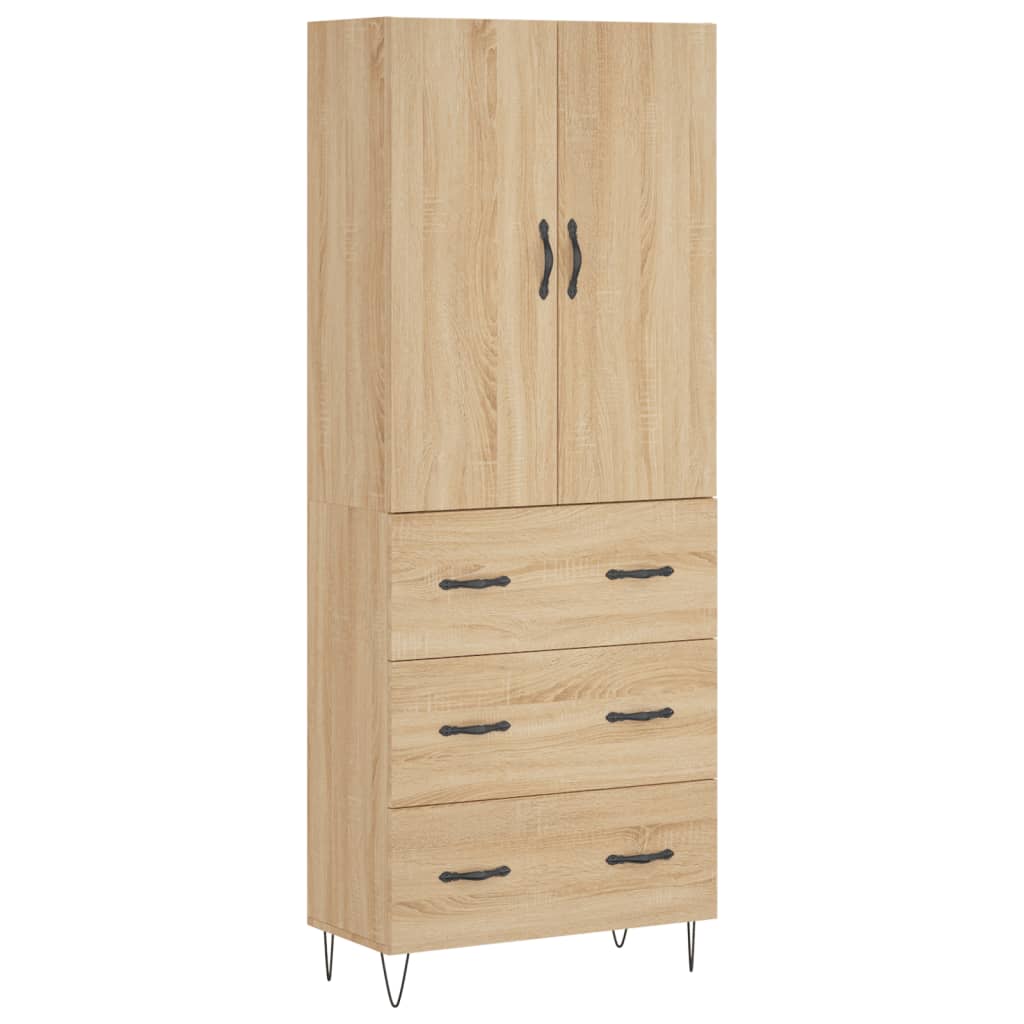 Aparador alto - Mueble de almacenamiento 69 Madera Clara