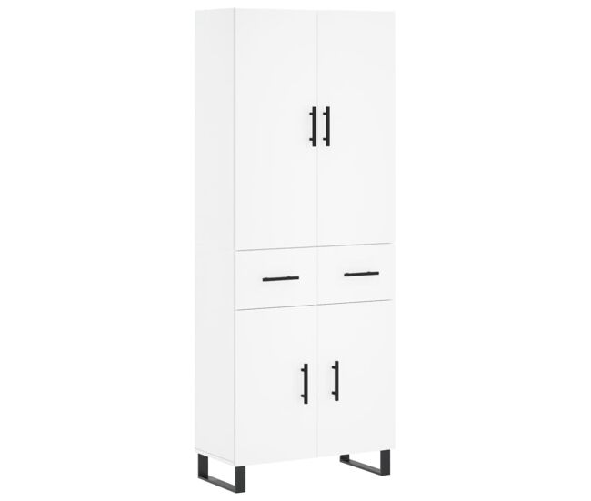 Aparador alto - mueble de almacenamiento madera contrachapada blanco 69,5x34x180 cm es679