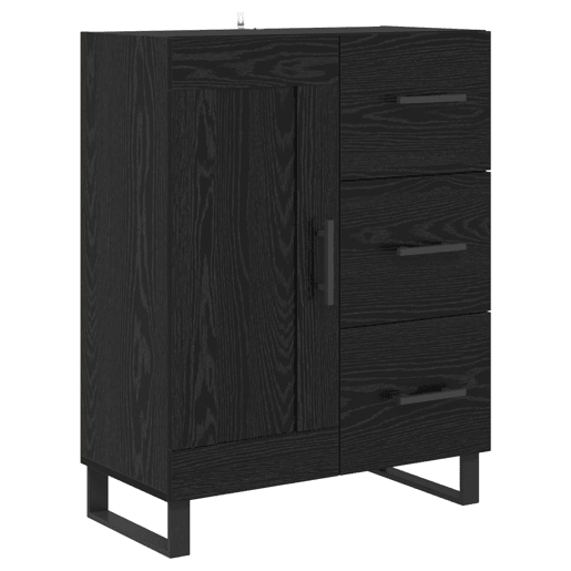 Aparador - Bufete - Móvel de apoio com gaveta 2 pcs Carvalho Preto 69,5 x 34 x 180 cm pt352