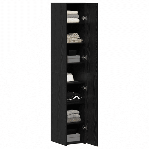 Aparador - Bufete - Móvel de apoio 2 pcs Carvalho Preto 30 x 42,5 x 185 cm pt251