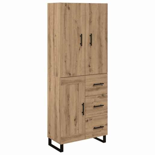 Aparador - Bufete - Móvel de apoio com gaveta 2 pcs Carvalho Artesanal 69,5 x 34 x 180 cm pt197