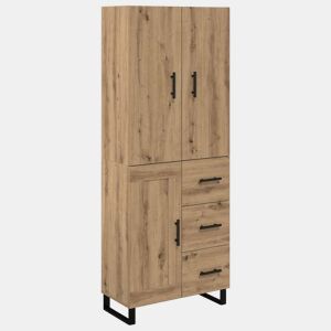 Aparador - Bufete - Móvel de apoio com gaveta 2 pcs Carvalho Artesanal 69,5 x 34 x 180 cm pt197