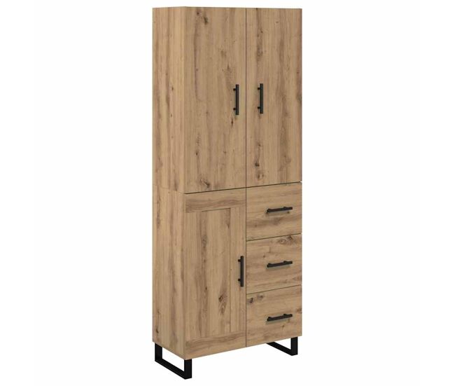 Aparador alto - mueble de almacenamiento 2 pcs roble artesanal 69,5 x 34 x 180 cm es197