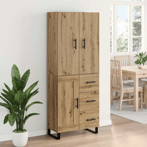 Aparador - Bufete - Móvel de apoio com gaveta 2 pcs Carvalho Artesanal 69,5 x 34 x 180 cm pt197
