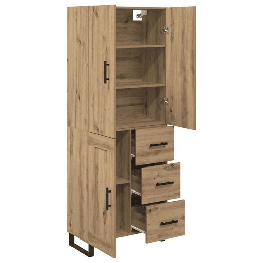 Aparador - Bufete - Móvel de apoio com gaveta 2 pcs Carvalho Artesanal 69,5 x 34 x 180 cm pt197