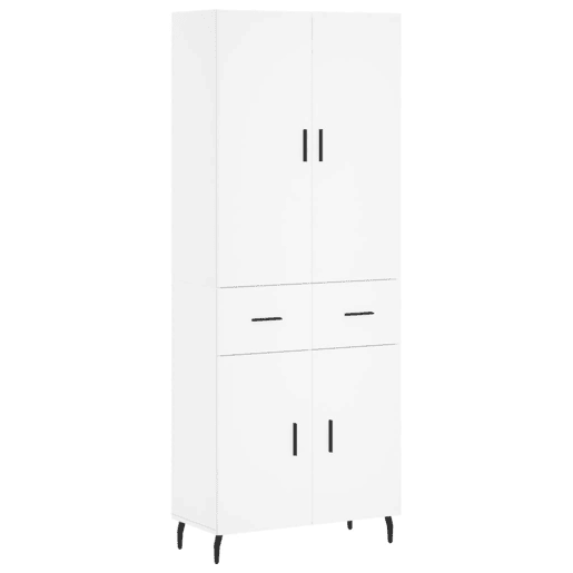 Armário alto - Bufete - Móvel de apoio 69,5x34x180 cm derivados de madeira branco pt678 Armário alto - Bufete - Móvel de apoio 69,5x34x180 cm derivados de madeira branco pt678