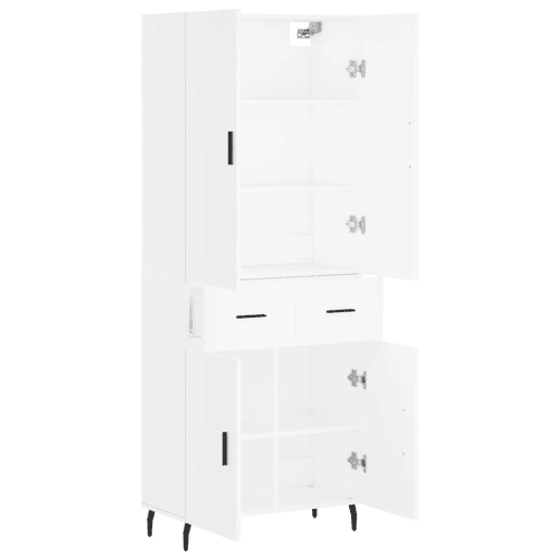 Armário alto - Bufete - Móvel de apoio 69,5x34x180 cm derivados de madeira branco pt678 Armário alto - Bufete - Móvel de apoio 69,5x34x180 cm derivados de madeira branco pt678