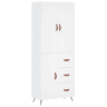 Armário alto - Bufete - Móvel de apoio 69,5x34x180 cm derivados de madeira branco pt657