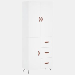 Armário alto - Bufete - Móvel de apoio 69,5x34x180 cm derivados de madeira branco pt657