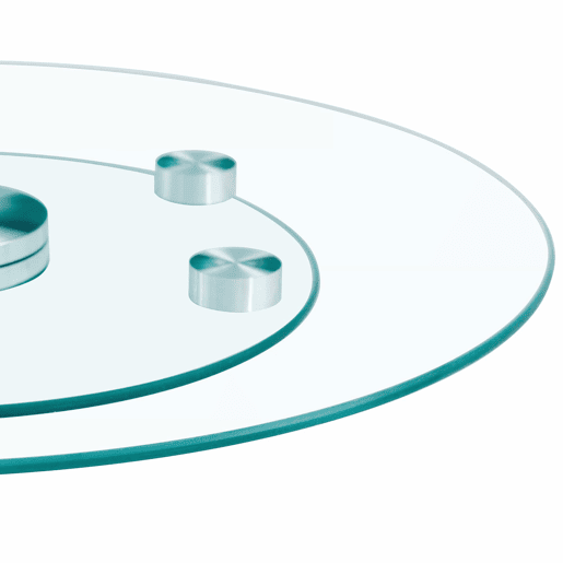 Mesa redonda com tampo giratório - Vidro 6138 cm - Design prático - Transparente