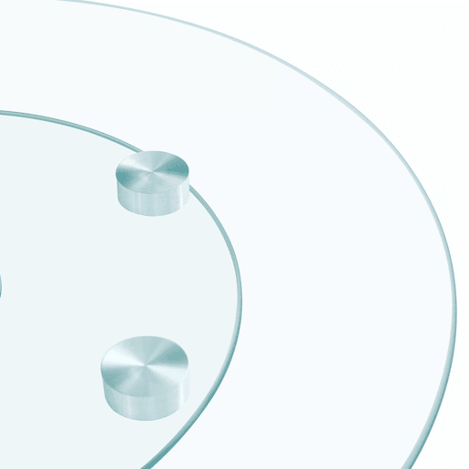 Mesa redonda com tampo giratório - Vidro 6138 cm - Design prático - Transparente