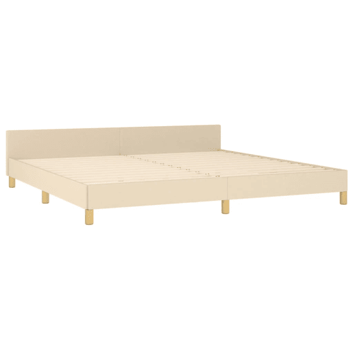 Estrutura de Cama de casal moderno com cabeceira 200x200 cm tecido cor creme