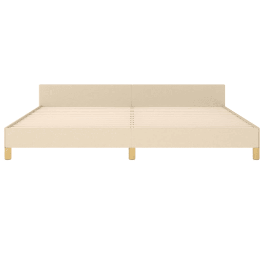 Estrutura de Cama de casal moderno com cabeceira 200x200 cm tecido cor creme