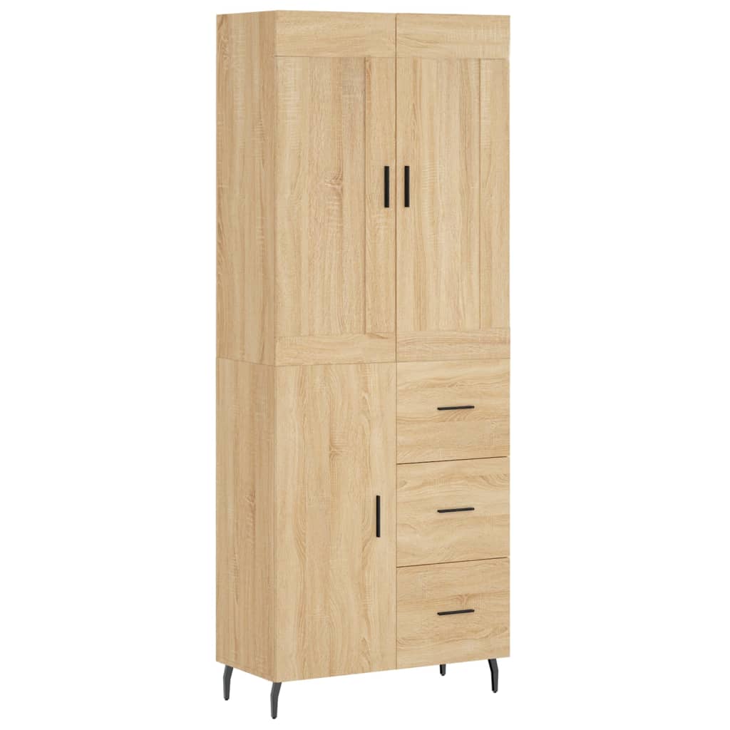 Aparador alto - Mueble de almacenamiento 2 pcs 69 Madera Clara