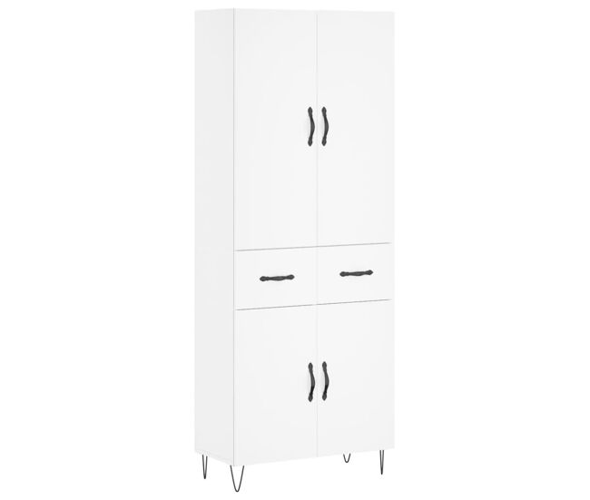 Aparador alto - mueble de almacenamiento madera contrachapada blanco 69,5x34x180 cm es680