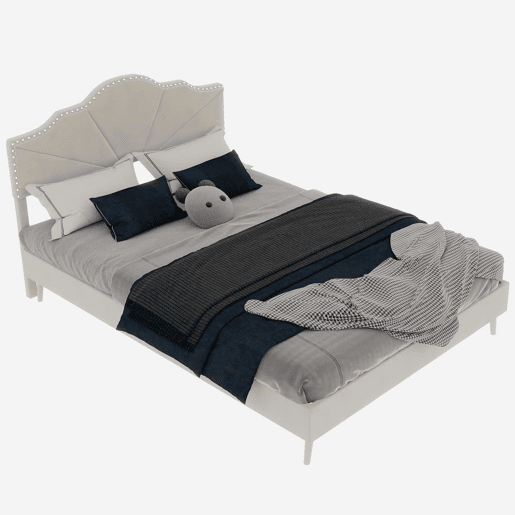 Cama estofada 160x200 - cabeceira macia e confortável, base baixa, multifuncional - bege