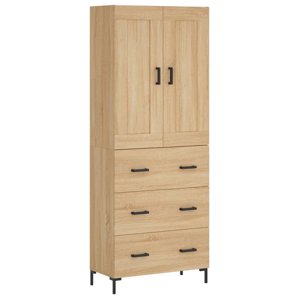 Aparador alto - Mueble de almacenamiento 69 Madera Clara