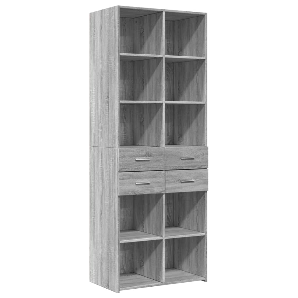 Aparador - Mueble de almacenamiento 70 Roble/ Gris