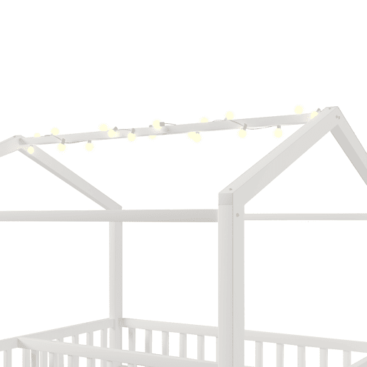 Cama infantil 90x190cm*2180x190cm - Com grade, estilo minimalista, LED - Branco