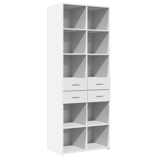 Armário alto - Bufete - Móvel de apoio 70x42,5x185 cm derivados de madeira branco pt1238