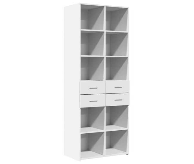 Aparador alto - mueble de almacenamiento madera de ingeniería blanco 70x42,5x185 cm es1238