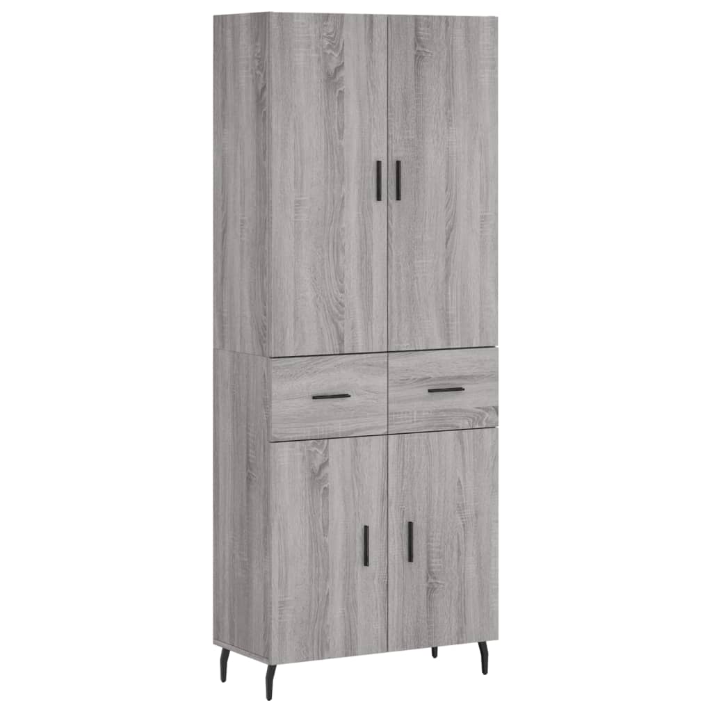 Aparador alto - Mueble de almacenamiento 69 Roble/ Gris