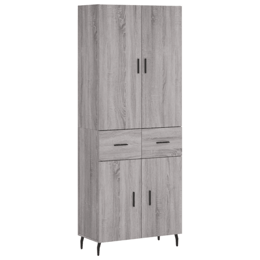 Armário alto - Bufete - Móvel de apoio 69,5x34x180 cm derivados de madeira sonoma cinza pt1101