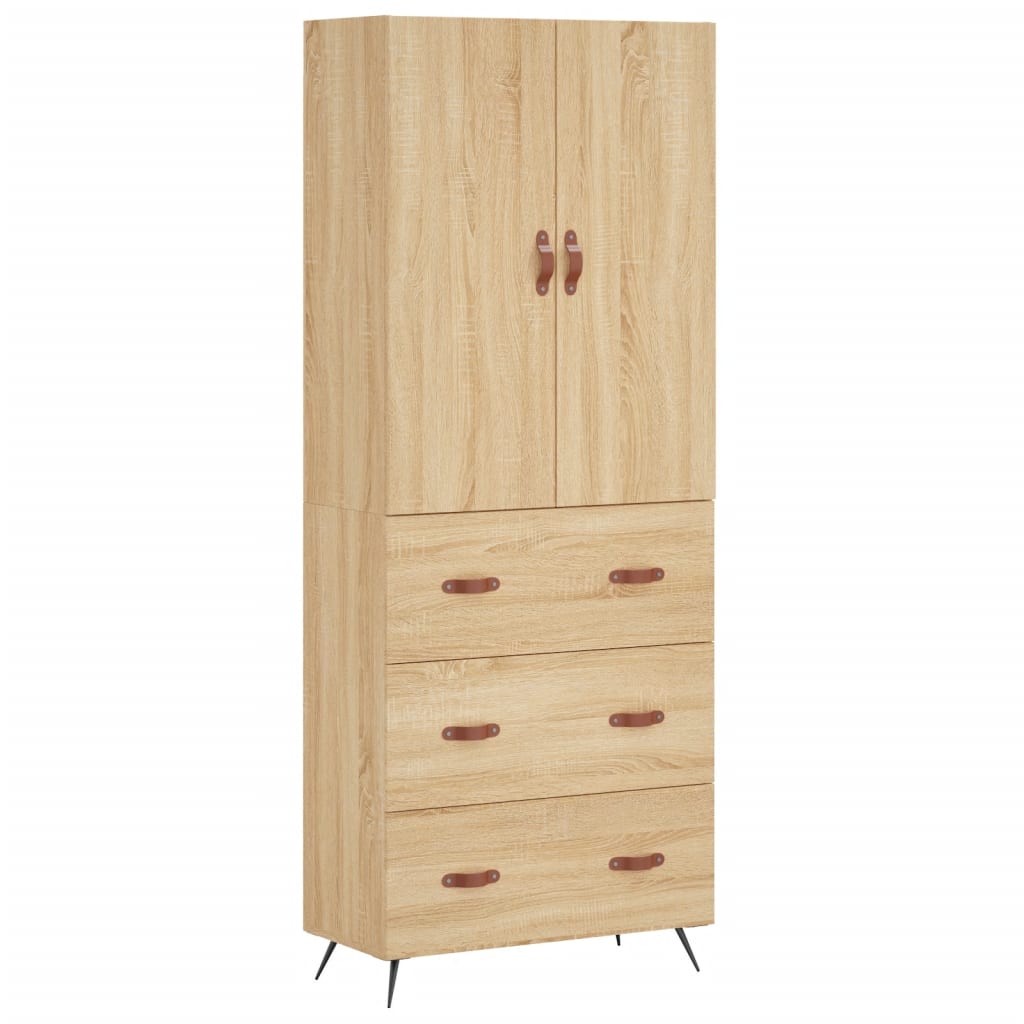 Aparador alto - Mueble de almacenamiento 69 Madera Clara