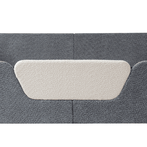 Cama estofada 140x190 cm - Sem colchão, grades removíveis, bolso lateral, veludo - Cinza