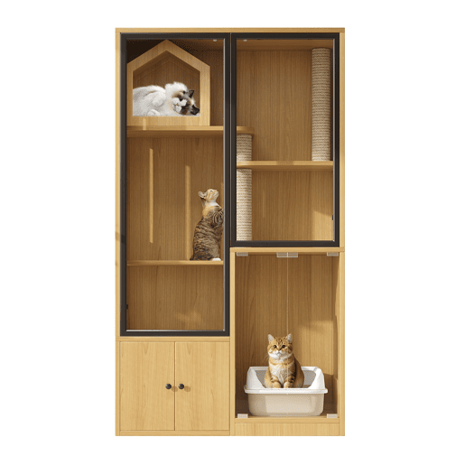 Gaiola para gatos 90x50x160 cm - quatro andares, resistente ao inverno, com poste para arranhar - cor bordo