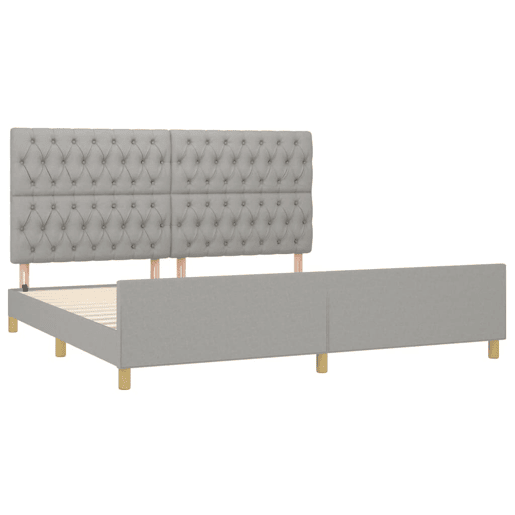 Estrutura de Cama de casal moderno 200x200 cm tecido cinzento-claro