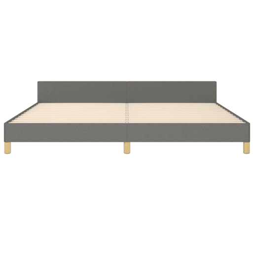 Estrutura Cama de casal para adultos com cabeceira 200x200 cm tecido cinzento-escuro